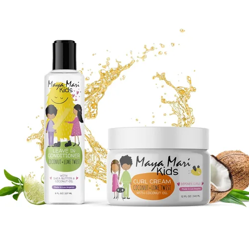 Maya Mari Acondicionador y crema para rizos para niños | Juego de tratamiento desenredante y alisador para el cabello | Productos para el cabello