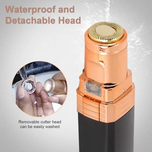Miniatura 3 de Máquina de depilación, compacta y bonita, forma de lápiz labial, mini removedor eléctrico de vello facial y corporal para mujeres (negro)