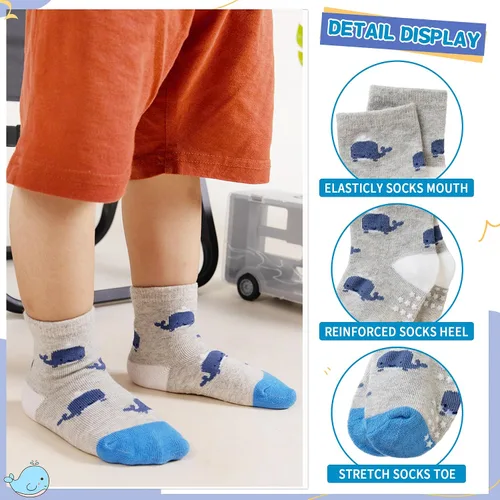 Miniatura 5 de DoSmart 12 pares de calcetines de algodón transpirable con dibujos animados para bebés y niños pequeños