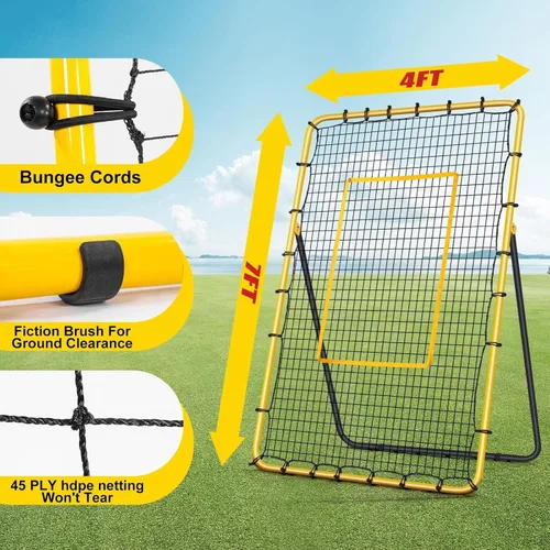 Miniatura 6 de Volleyball Rebounder Net 7x4 ft -5 Angles Adjustable, Outdoor Portable or Home Training Equipment, Backyard Volleyball Trainer with Rebound Net