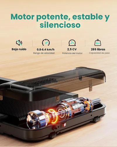 Miniatura 4 de Abonow Almohadilla para caminar, caminadora para debajo del escritorio con inclinación para oficina en casa, 2.5 HP, caminadora portátil