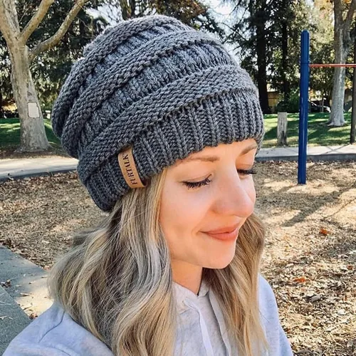 Miniatura 60 de FURTALK Gorros de invierno para mujer, con forro polar, gorro de punto holgado y cálido, gorro de esquí