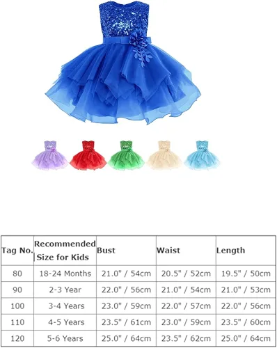 Miniatura 7 de Vestidos de niña de flores sin mangas de lentejuelas hinchado vestido de tul de la boda de la dama de honor del concurso bautismo cumpleaños vestido