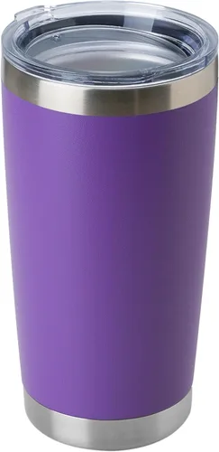 Miniatura 12 de DOMICARE Vaso de acero inoxidable de 20 onzas a granel con tapa, taza de viaje aislada al vacío de doble pared, taza de café con recubrimiento