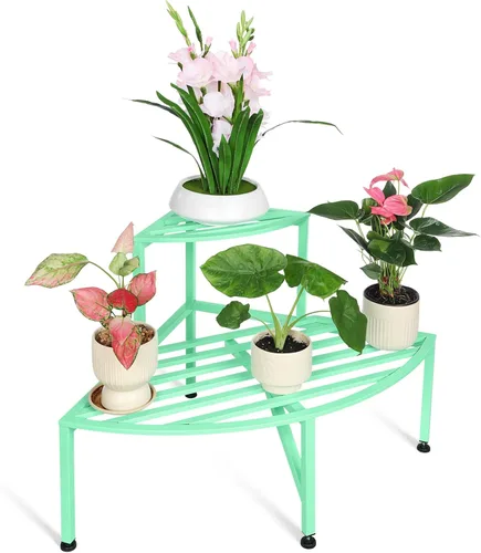 Miniatura 10 de Dipion Paquete de 2 soportes de metal para plantas al aire libre, estantes para plantas de interior, 1 nivel resistentes para múltiples plantas, 26
