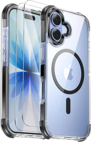 Miniatura 42 de Funda para iPhone Air [compatible con MagSafe] [2 protectores de pantalla] [prueba de caídas de grado militar] Funda magnética resistente