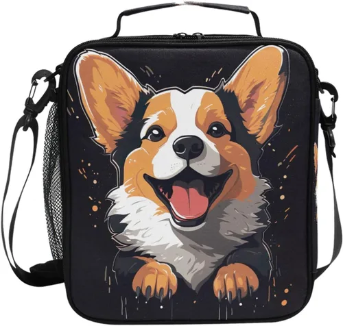 Miniatura 7 de Lonchera para niños y niñas, con diseño de hongos del bosque, con diseño de dibujos animados, con correa para el hombro, bolsas enfriadoras