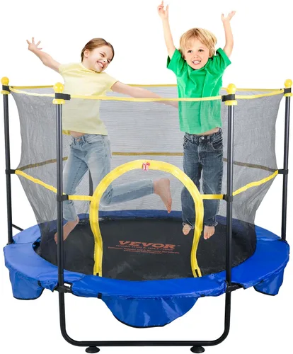 VEVOR 5FT Trampoline 50"/55"/56 * 35" for Indoor/Outdoor use for Toddlers, Foldable Mini Baby with Foam Handle, Recreational Birthday Gift Color