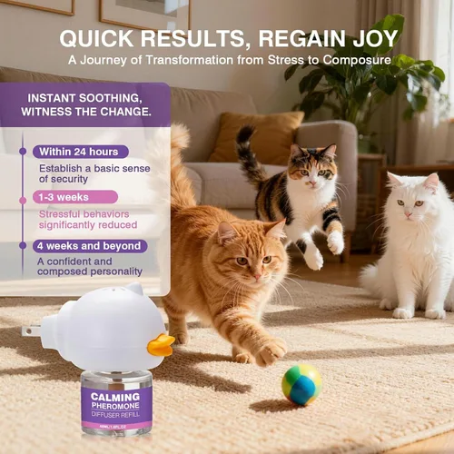 Miniatura 6 de Tcllka Cat Calming Pheromone Diffuser Effectively Relieve Anxiety Stress Cat Calming Diffuser Comfort for Cats Refill Reduce Fighting Spraying and