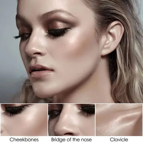 Miniatura 4 de FOCALLURE 2 Piezas Barra de Contorno de Crema Mineral, Iluminador Hidratante y Lápiz Bronceador, Lápiz Facial Antiadherente que Ilumina y Matiza