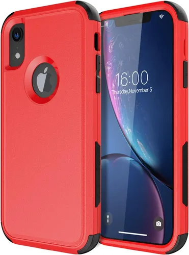 Miniatura 18 de Diverbox Funda para iPhone XR [Protector de Pantalla de Vidrio Templado] [A Prueba de Golpes] [A Prueba de Caídas] Funda de Teléfono de Protección