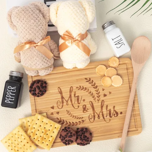 Miniatura 5 de Regalos de boda para pareja (juego de 11 piezas), cestas de compromiso geniales para recién casados, caja única de señor y señora para novia