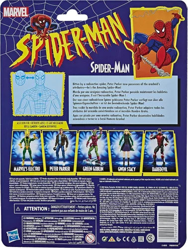 Miniatura 3 de Hasbro Marvel Legends Series Figura de Acción Coleccionable de Spider-Man de 6 Pulgadas Juguete Colección Retro