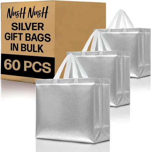 Miniatura 56 de Nush Nush Bolsas de regalo de color azul aguamarina de gran tamaño – Juego de 30 bolsas de regalo azul claro brillante con asas a granel – Bolsa