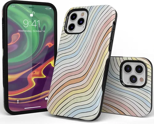 Miniatura 4 de Casely Funda para iPhone 11 Pro Max Ride The Wave Forro de arcoíris pastel Diseño protector audaz