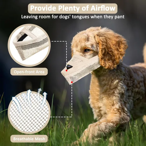 Miniatura 5 de Crazy Felix - Bozal de nailon para perros pequeños, medianos y grandes; bozal para mascotas de malla de aire transpirable, apto para beber