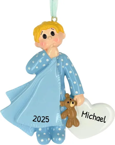 Miniatura 11 de Ornaments by Elves - Adorno de Navidad personalizado para niños en Navidad 2025 - Adorno de pijama afroamericano personalizado para decoración