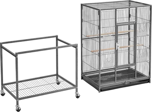 Miniatura 7 de Yaheetech Jaula de hierro forjado extra grande para periquitos con soporte desmontable para cacatúa, sol, mejilla, conure, agapornis, pinzón