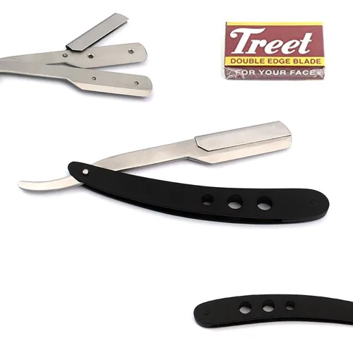 Miniatura 8 de OdontoMed2011® Rastrillo profesional de peluquería con borde recto, 5.3 in, resistente al deslustre y al óxido, afeitadora de calidad de salón