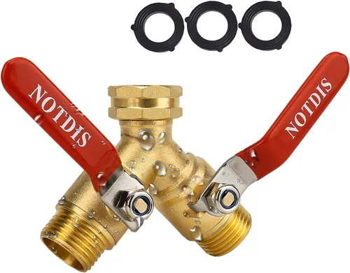 Miniatura 11 de Válvula de cierre de manguera de jardín de latón con diseño de flujo completo - Conector GHT de servicio pesado de 3/4", mango de acero inoxidable