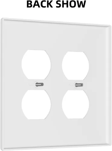 Miniatura 921 de Placa Decorativa de Pared de Granja Rústica con Cuerno de Madera para Puerta de Granero 1 Banda Duplex Cubiertas de Toma Eléctrica Soltera
