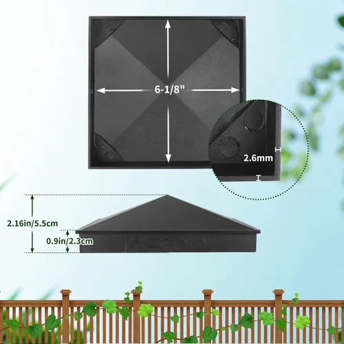 Miniatura 31 de Azdele Tapas de aluminio piramidal de 4 x 4 para postes nominales de madera de 4 x 4 pulgadas (verdadero 3.5 x 3.5 pulgadas), con superficie