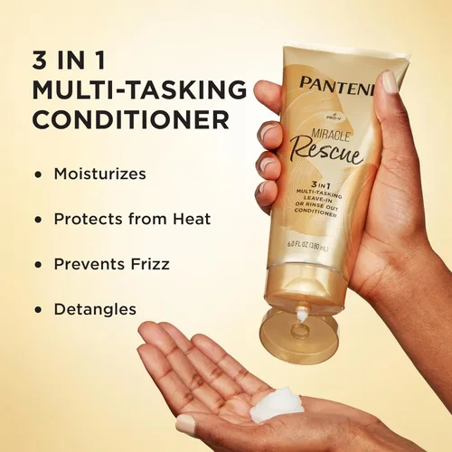 Miniatura 2 de Pantene Miracle Rescue - Acondicionador sin enjuague 3 en 1, acondicionador con enjuague, protector térmico para cabello, desenredante