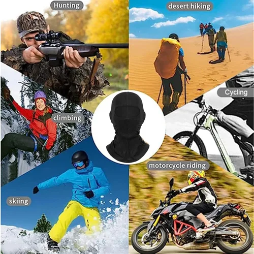 Miniatura 8 de Máscara de esquí ligera, pasamontañas de ciclismo, transpirable, máscara de cara completa para motocicleta, pasamontañas para hombres y mujeres Negro