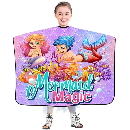 Miniatura 14 de DOKKIA KIDS Capa de peluquero para niños corte de pelo, niños, niños pequeños, niños y niñas, peluquería, estilo de salón, paño de tela, delantal