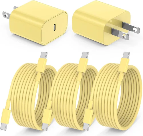 Miniatura 24 de Susnwere Cargador de pared USB C de 65 W para Samsung S26 Ultra, 3 puertos de 100 W PD rápida 3.0 tipo C carga con cable USB C de 3/6/10/10 pies