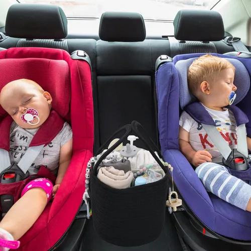 Miniatura 4 de Organizador de pañales para bebé con asa de cuerda de algodón para niña o niño, cesta de almacenamiento portátil para guardería, bolsa de pañales