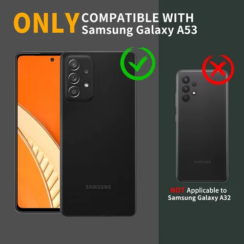 Miniatura 2 de Funda para Samsung Galaxy A53 5G, protección de grado militar a prueba de golpes con protector de pantalla HD de vidrio templado y soporte Azul