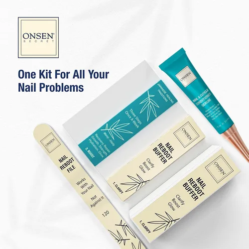Miniatura 3 de Onsen Secret Kit de cuidado de uñas, con suero para el cuidado de la cutícula, kit de pulidor de uñas japonés y brillo - fortalecimiento y brillo