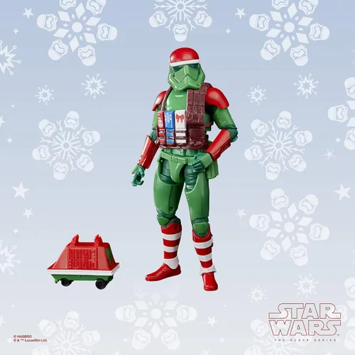 Miniatura 3 de STAR WARS The Black Series First Order Stormtrooper (edición navideña) y juguetes de droide de ratón, figuras coleccionables de 6 pulgadas