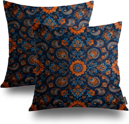 Miniatura 29 de Shrahala Funda de almohada decorativa de castillo oscuro de Halloween, casa con murciélagos de bruja, esqueleto, funda de almohada cuadrada mezclada