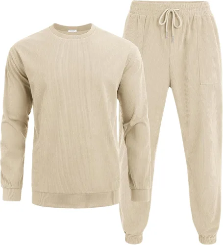 COOFANDY Conjunto deportivo de 2 piezas para hombre, sudadera de manga larga, sin botones, para deportes, casual, fitness, trotar