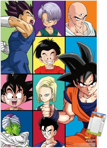 Miniatura 12 de Trends International Dragon Ball Z - Póster de pared con cuadrícula, 22.375 x 34 pulgadas, versión enmarcada de madera de granero