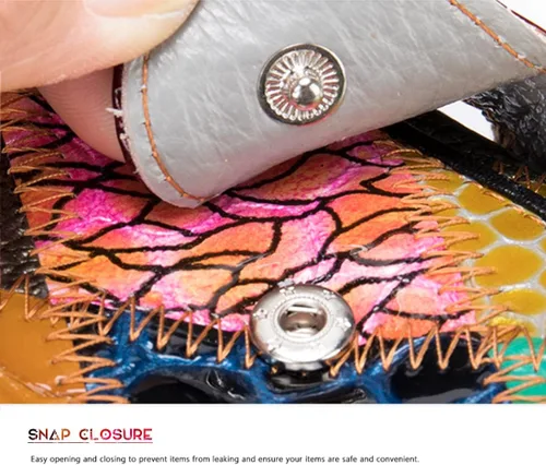 Miniatura 5 de Carteras multicolor para mujer, tarjetero de cuero genuino, monederos grandes, embrague para teléfono, Diamante multicolor-S, Cartera