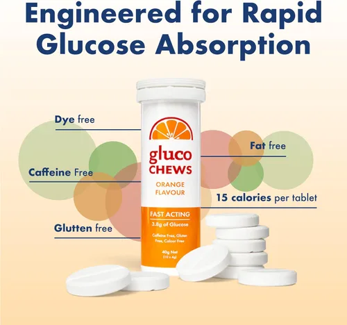 Miniatura 3 de Glucochews - Tabletas de glucosa naranja – 60 tabletas (10 por tubo, 6 tubos de tamaño de bolsillo) – 0.14 oz de glucosa de acción rápida cada una