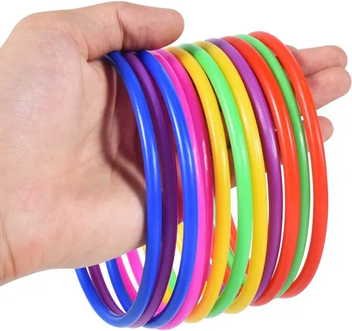 Miniatura 7 de OBTANIM Juego de lanzamiento de anillos de plástico de 12 piezas para niños y anillos de lanzamiento al aire libre para juego de práctica