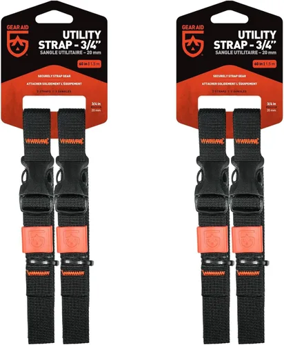Miniatura 14 de GEAR AID Correas de uso general con hebilla de liberación lateral, asegura y comprime equipamiento de camping, ciclismo, caza, navegación, ancho