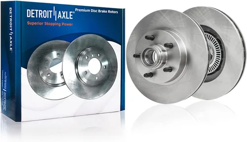 Miniatura 25 de Detroit Axle - Rotores de disco delantero + pinza de freno lateral del pasajero de repuesto para Mitsubishi Raider Dodge Dakota 2005-2008 - Juego