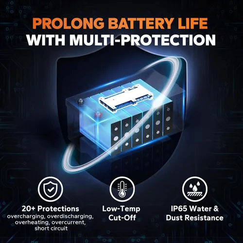 Miniatura 7 de LiTime Batería LiFePO4 de 36V 100Ah OBM Bluetooth con Protección a Baja Temperatura con Cargador de 43.8V 25A, BMS Integrado de 100A, Batería