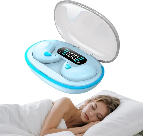 Miniatura 12 de Auriculares invisibles Bluetooth para dormir inalámbricos pequeños con cancelación de ruido, auriculares planos para dormir de lado, impermeables