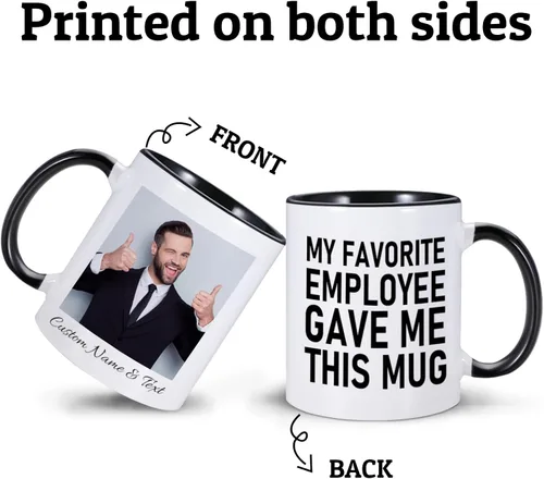 Miniatura 5 de Employee Gave Me This - Taza de café personalizada con texto fotográfico, divertida taza de café de jefe para mujeres y hombres, regalos