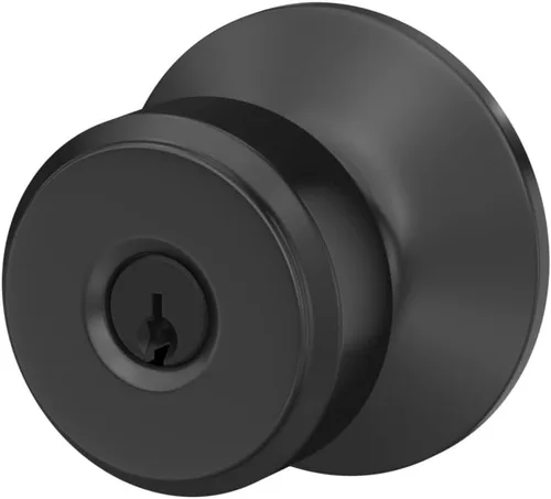 Miniatura 9 de SCHLAGE F51A BWE 622 - Pomo de puerta Bowery, cerradura de entrada con llave, color negro mate Mate negro