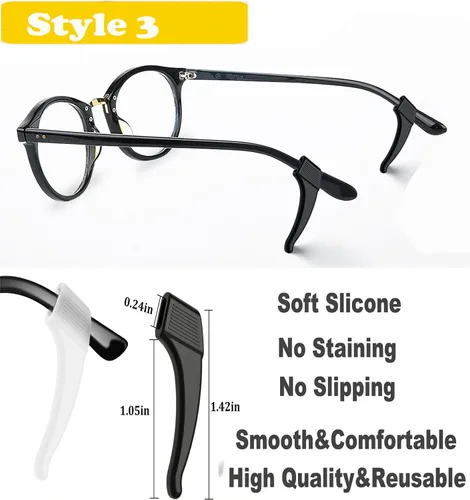 Miniatura 4 de Agarre para Orejas de Gafas con Cámara de Aire - 20 Pares de Sujetadores Antideslizantes para Gafas, Gancho de Silicona para Orejas, Sujetador