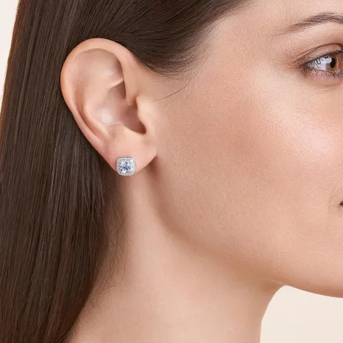 Miniatura 8 de Amazon Essentials Aretes de plata de ley con piedra natal de corte cojín y zafiro blanco creado (anteriormente colección Amazon)
