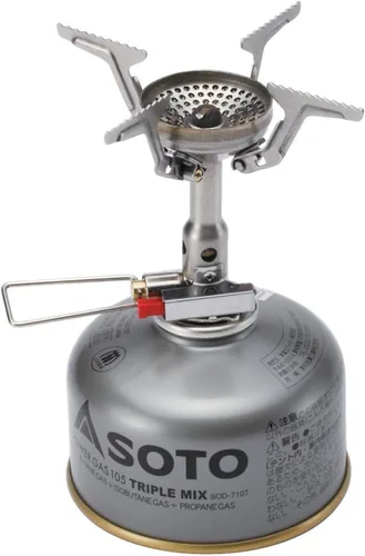 ソト(SOTO) アミカス コンパクトストーブ SOD-320 キャンプストーブ OD缶用 シングルバーナー キャンプ ガス バーナー 火力が強い ソロキャンプ ツーリング BBQ 登山アウトドア 収納ケース付き 折り畳み式 防風