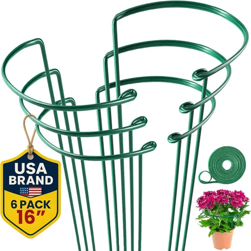 Estacas altas de soporte para plantas para interiores y exteriores, jaulas y soportes de peonía, anillo de jaula para plantas para flores en maceta,